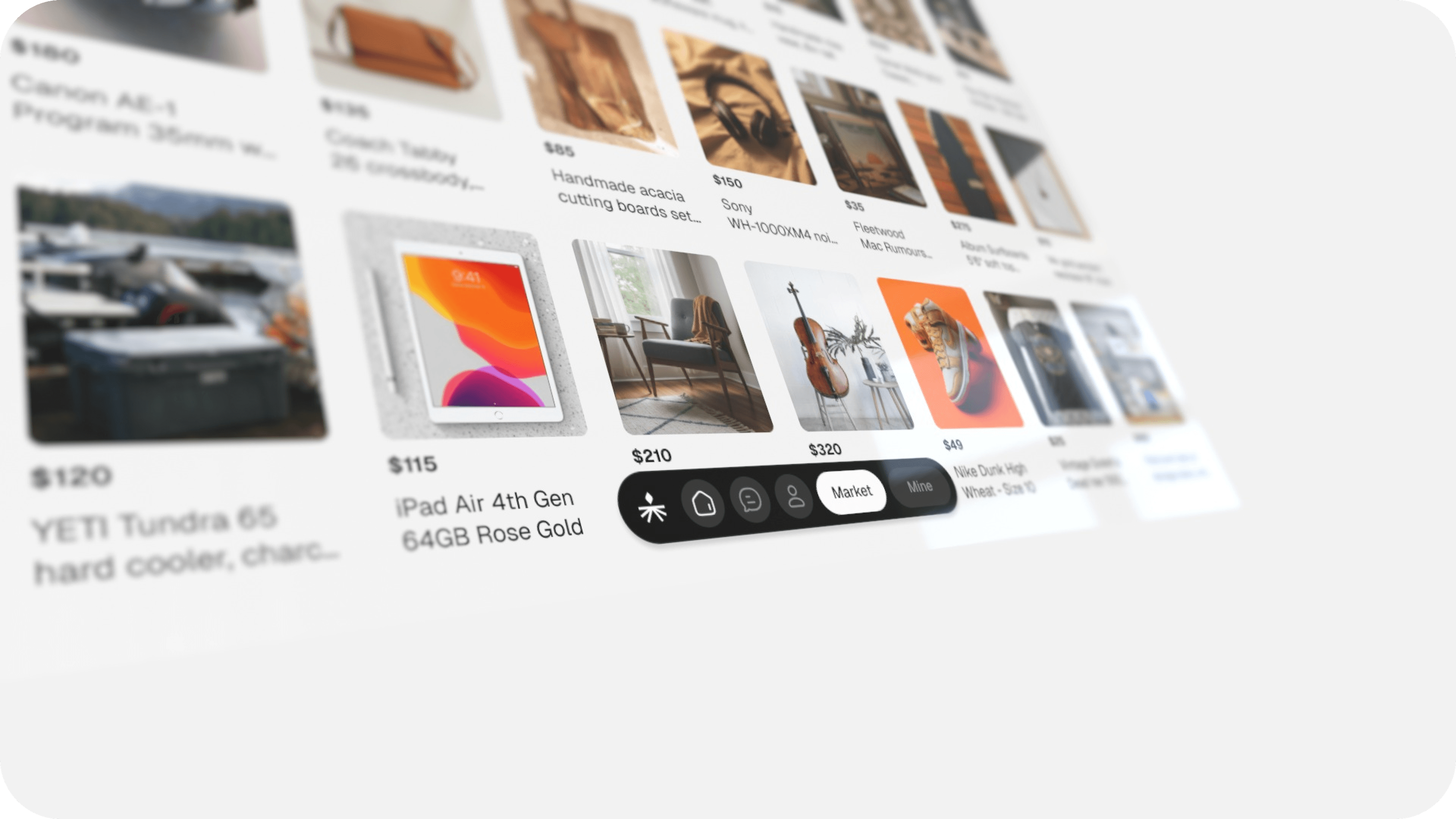 A softly focused view of the Ember school marketplace